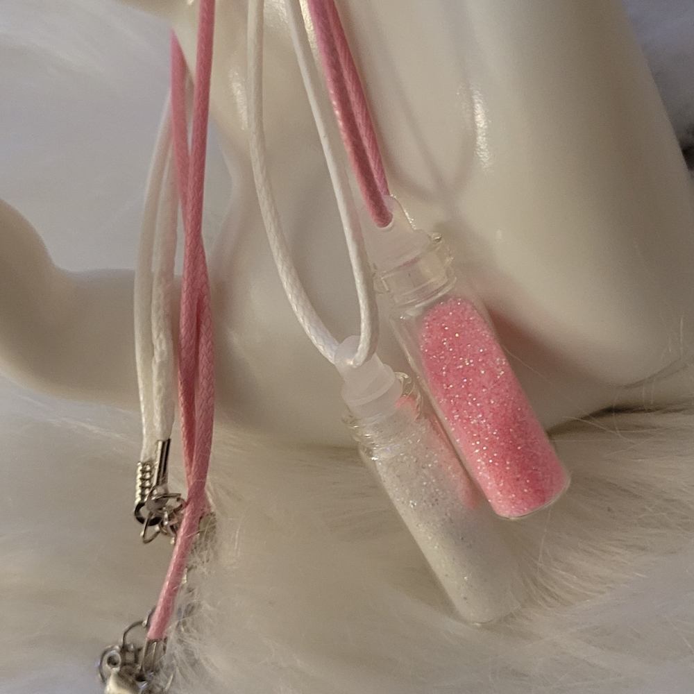 fairy dust necklaces pink and white